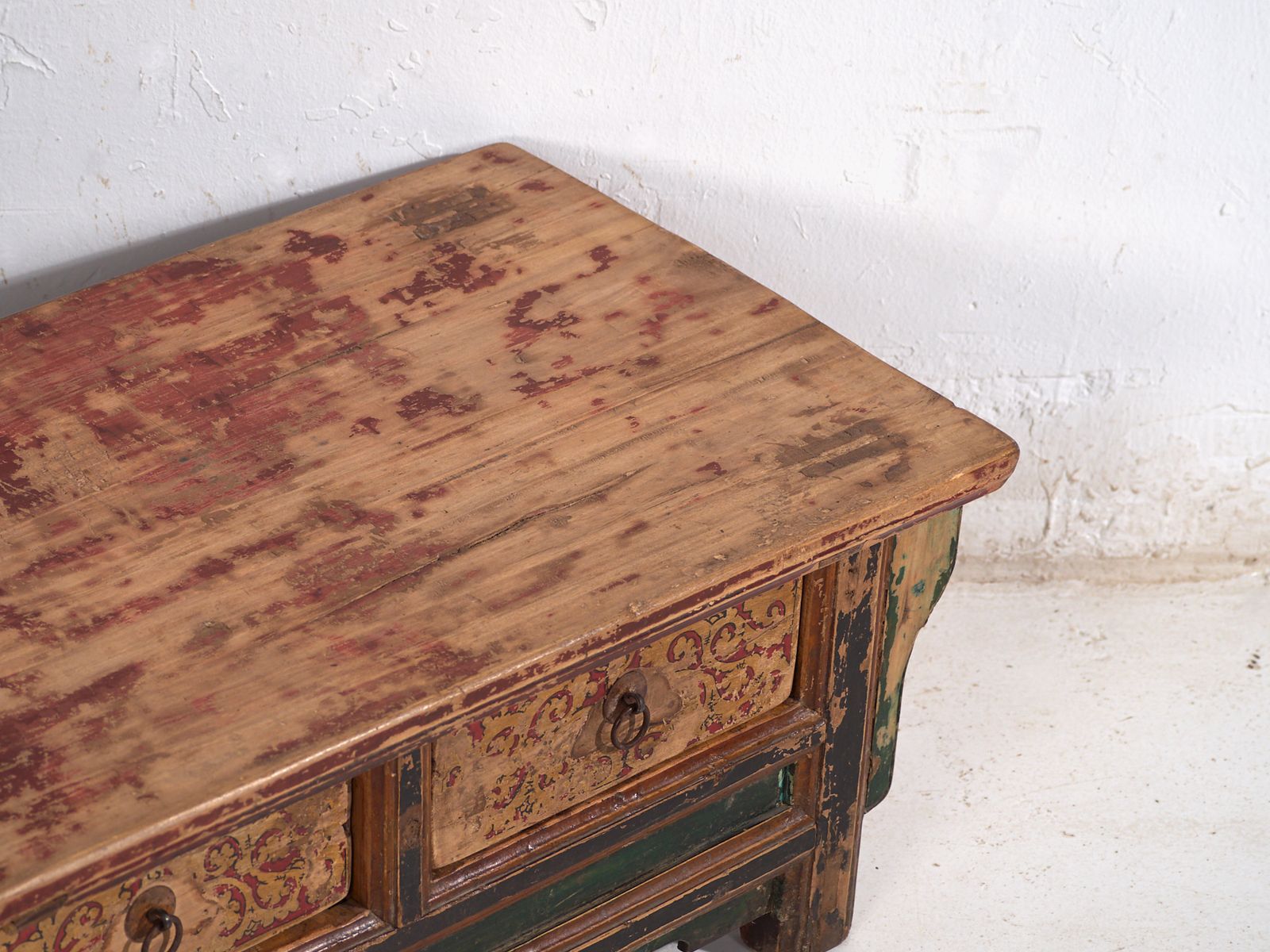 Polychrome Shanxi Kang Table With Two Drawers – China, Circa 1930 photo Furniture