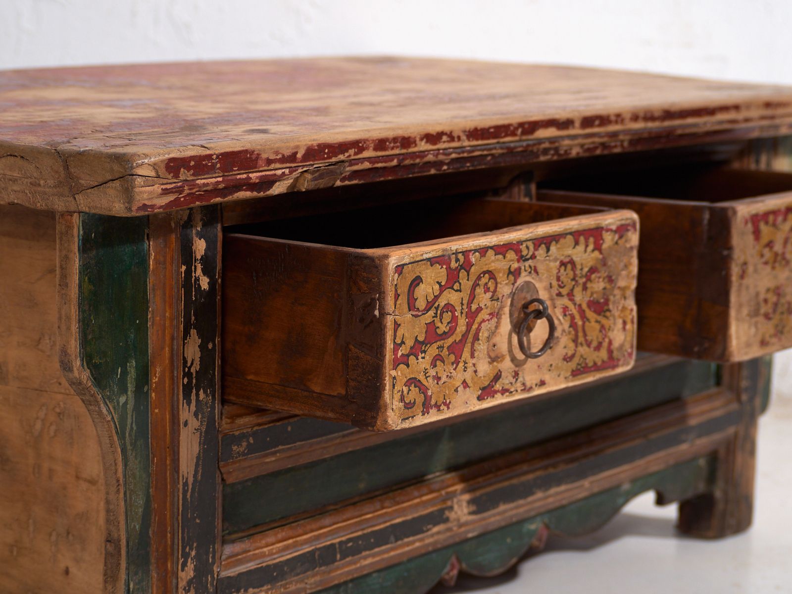 Polychrome Shanxi Kang Table With Two Drawers – China, Circa 1930 photo buy