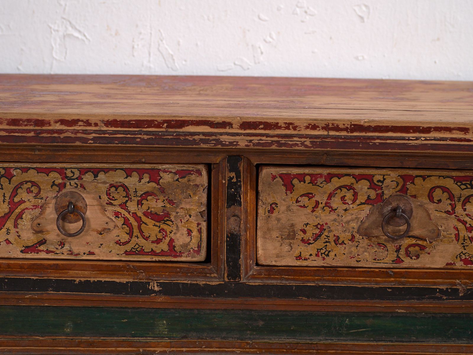 photo for sale Polychrome Shanxi Kang Table With Two Drawers – China, Circa 1930