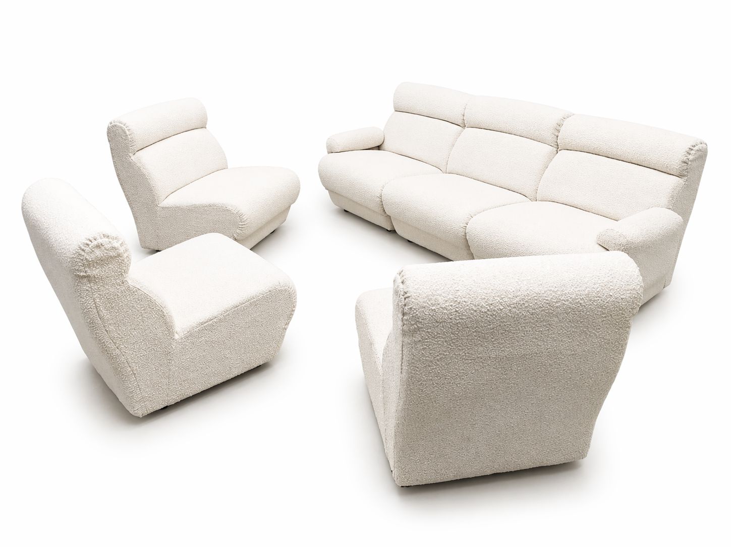 Rolf Benz Living Room Set In Ivory Bouclé, Germany 1960s photo for sale