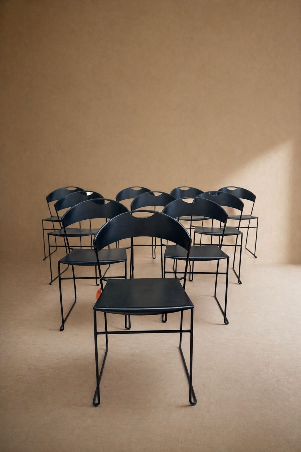 Set Of Six Vintage 1980s Steel Juliette Dining Chairs By Hannes Wettstein For Baleri Italia photo furniture