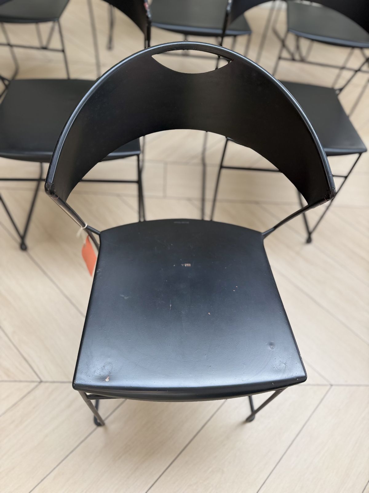 Set Of Six Vintage 1980s Steel Juliette Dining Chairs By Hannes Wettstein For Baleri Italia photo vinterior