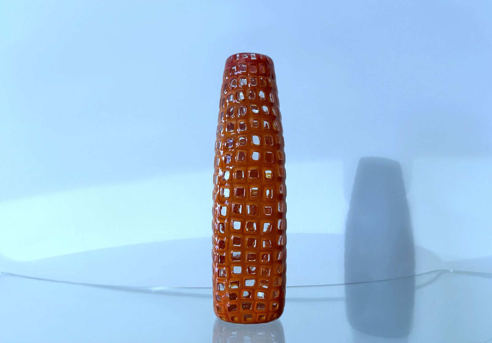 Venini Vase By Tobia Scarpa Mod. Occhi Red / Orange   Murano Glass photo furniture