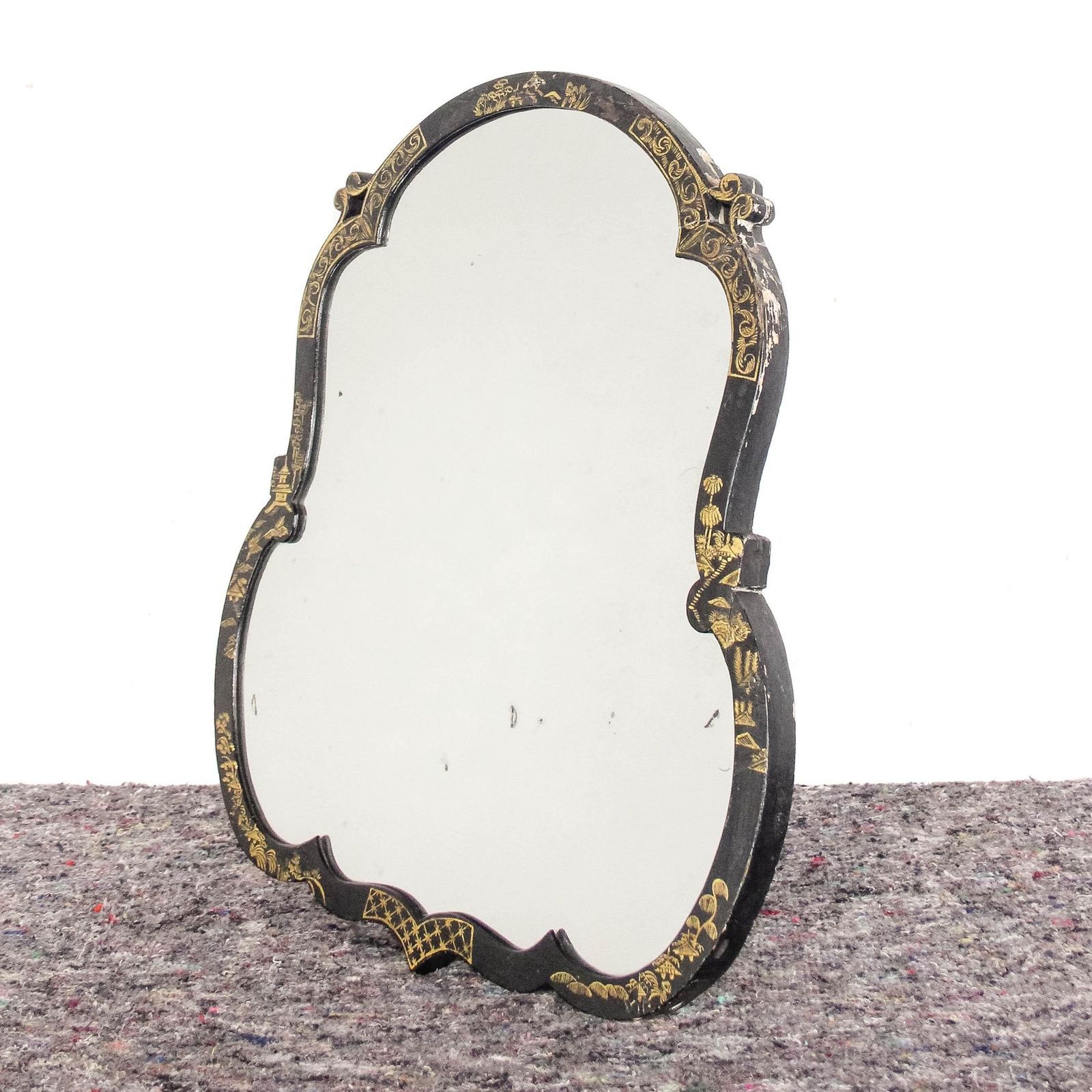 Antique Dressing Table Mirror In Ebonised Chinoiserie | Dressing Table Mirror | Antique Mirrors | Chinoiserie Furniture (M 6490) photo furniture