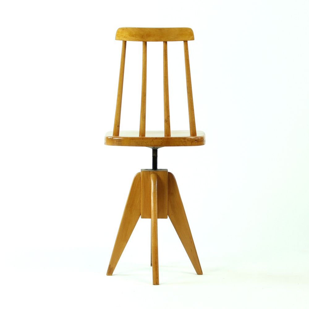 Furniture Set Of 4 Swivel Piano Stools, Czechoslovakia 1960s photo