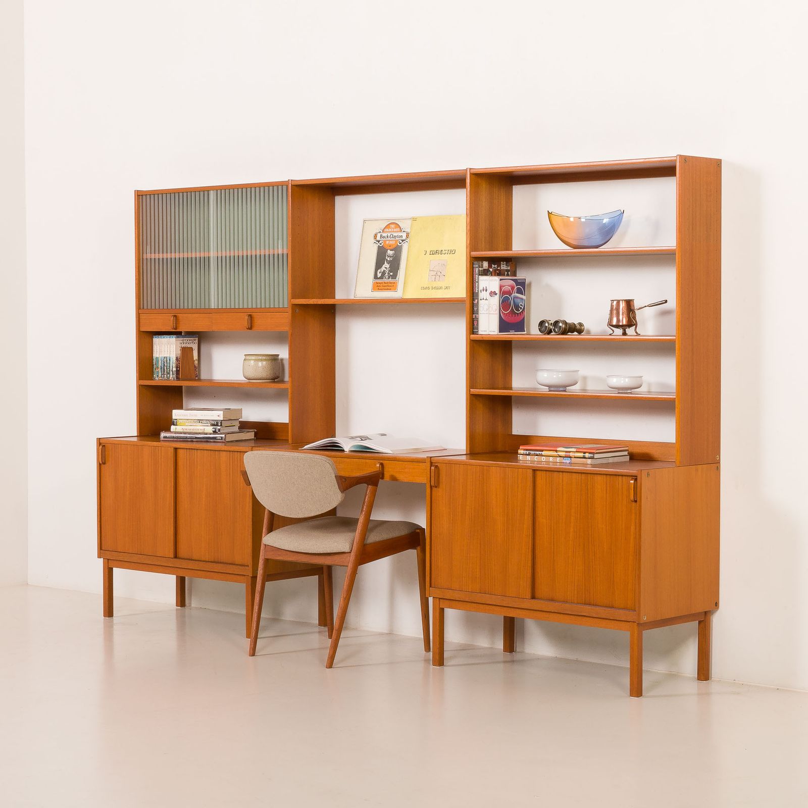 Free Standing Wall Unit With A Desk By Bertil Fridhagen For Bodaford, Sweden, 1960