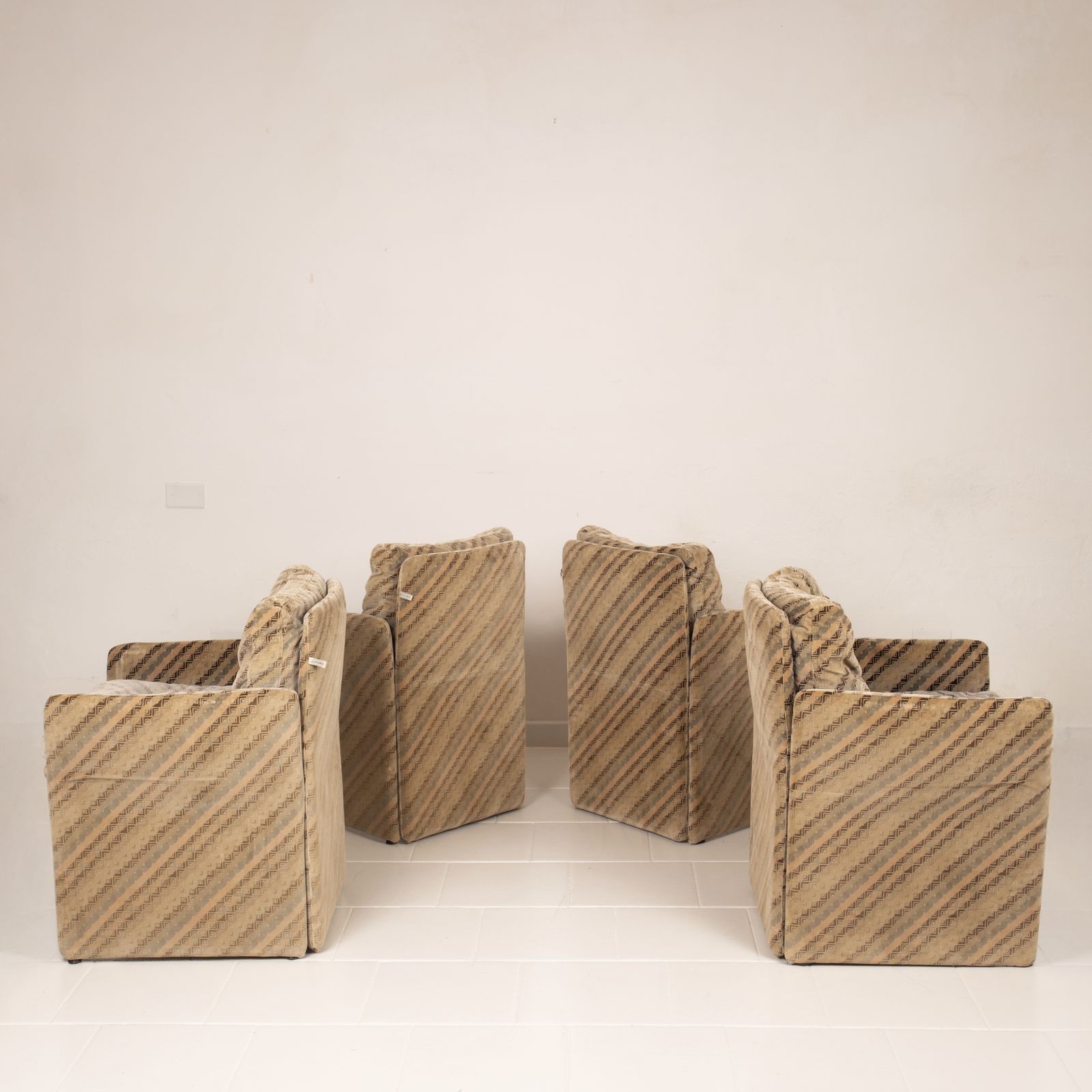 Set Of 4 Salpol Armchairs By Angelo Mazzola In Collaboration With Missoni photo for sale