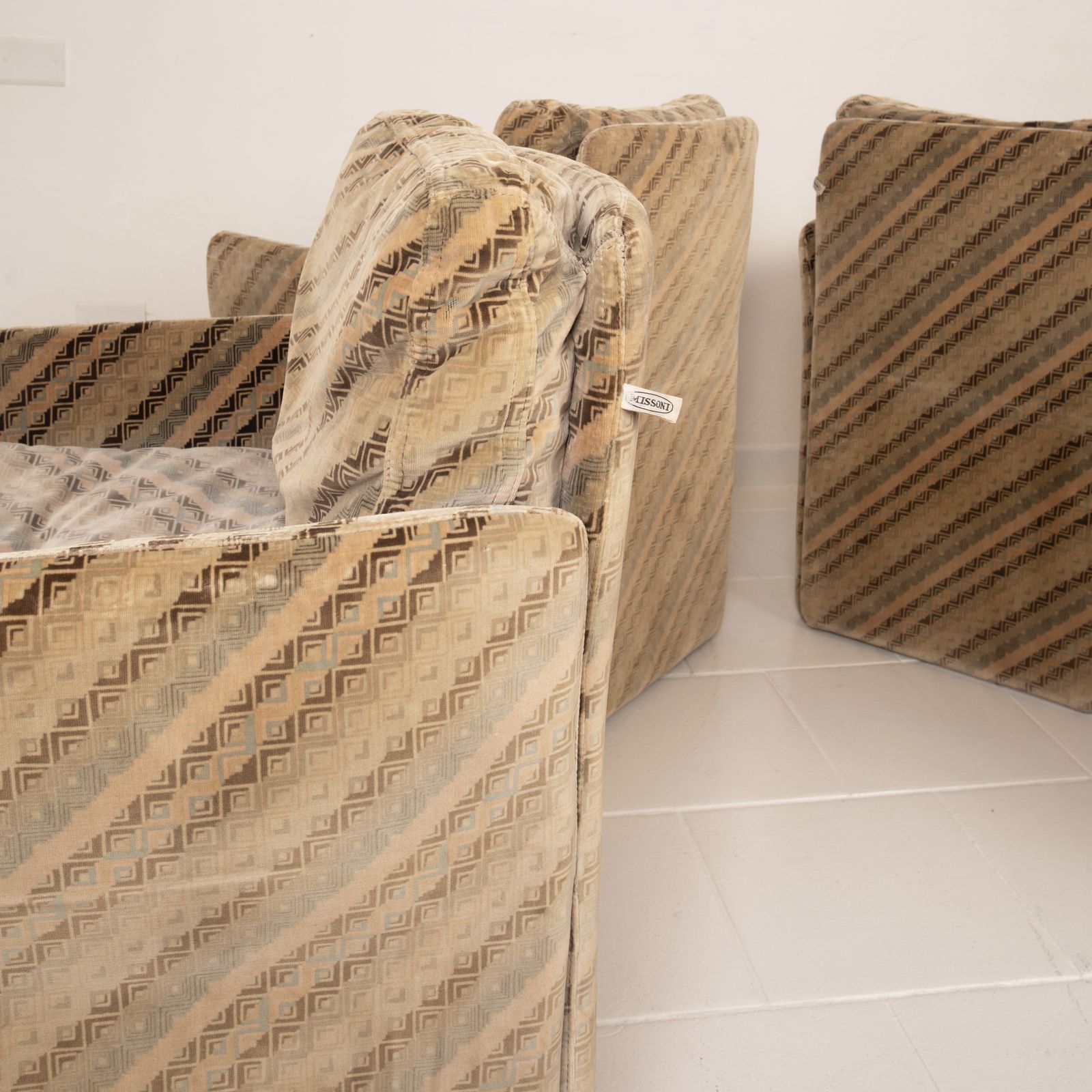 Set Of 4 Salpol Armchairs By Angelo Mazzola In Collaboration With Missoni photo buy