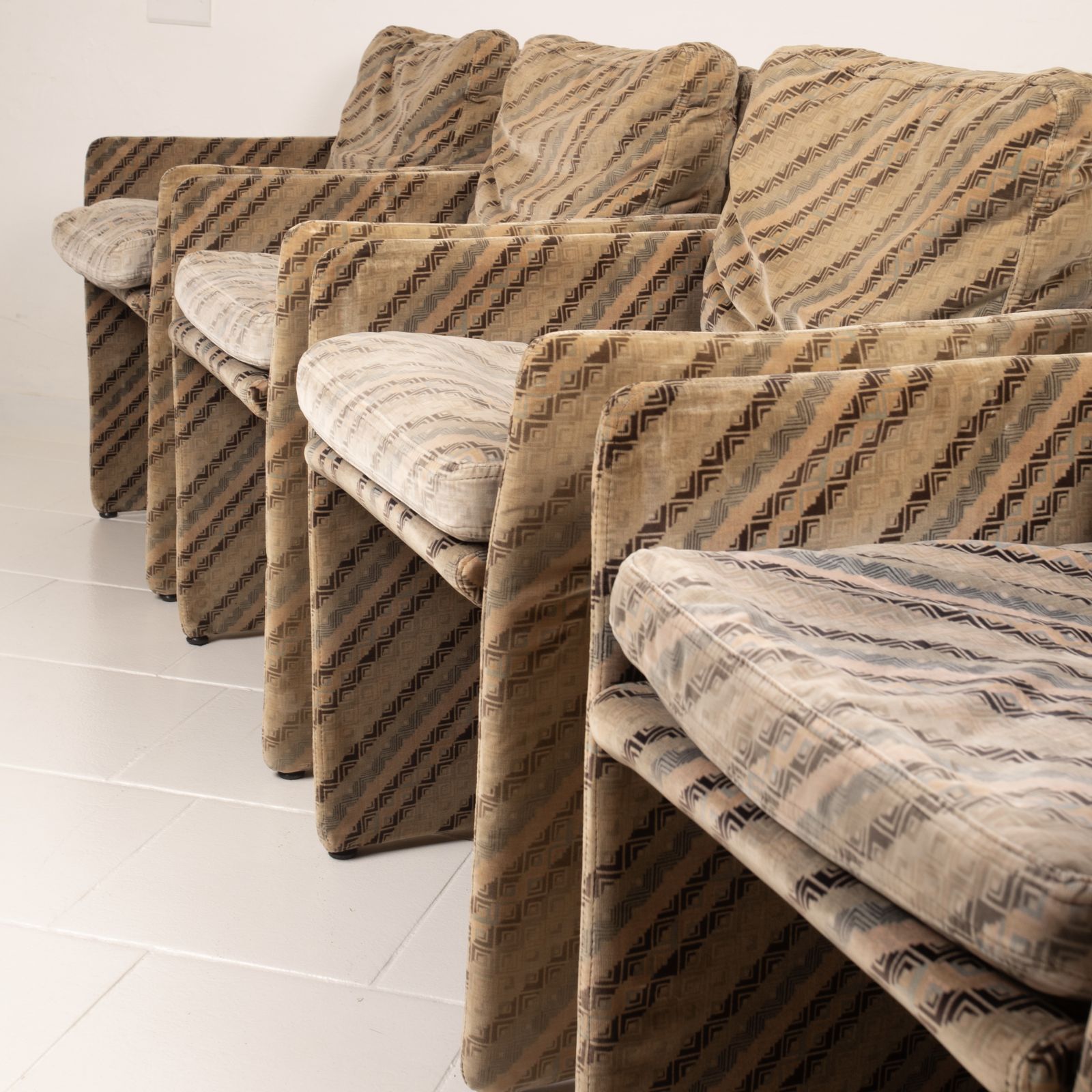 2079.02 Set Of 4 Salpol Armchairs By Angelo Mazzola In Collaboration With Missoni photo