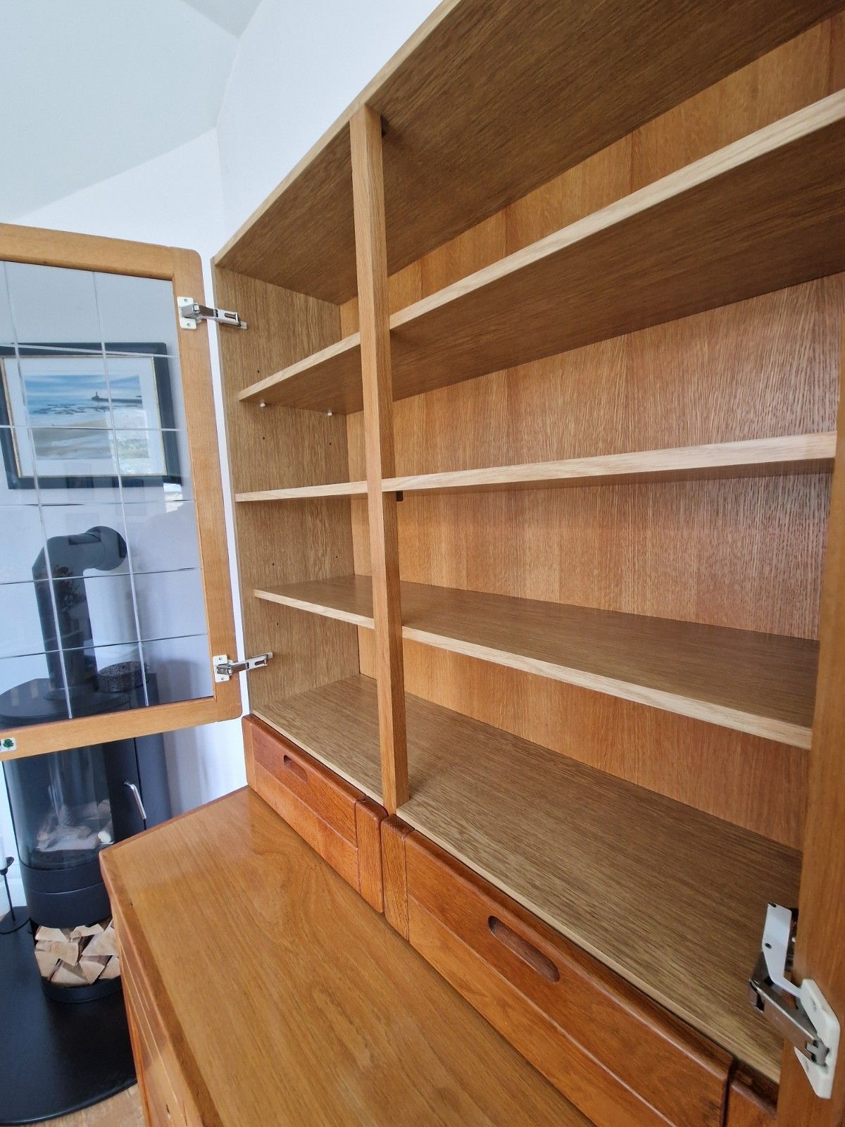 1970s Danish Vantinge Mobelindustri Oak Display Cabinet | Vintage Glass Fronted photo 550.0