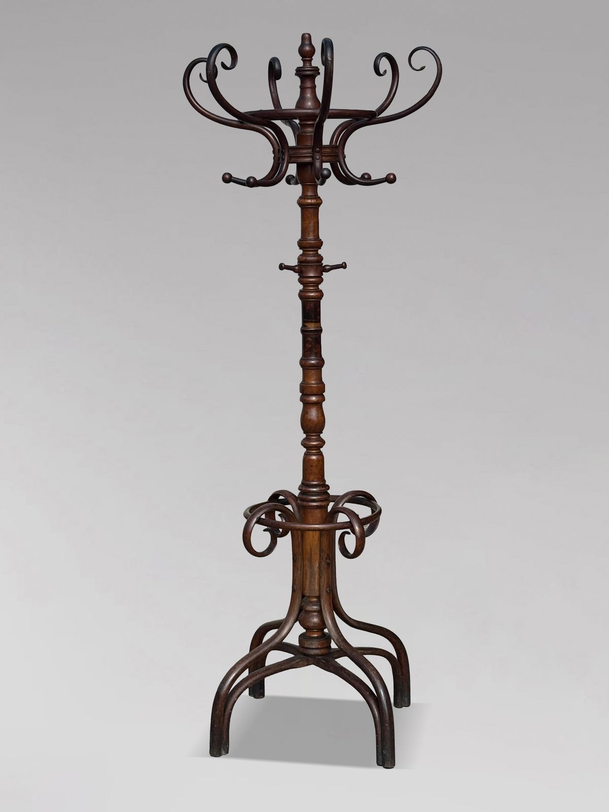 19th Century Bentwood Coat & Hat Stand Labelled Fischel