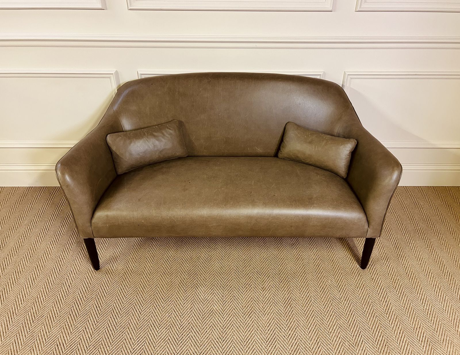 James Uk Newington Two Seater Sofa In Taupe Leather Amazing Quality Trade £2401 photo furniture