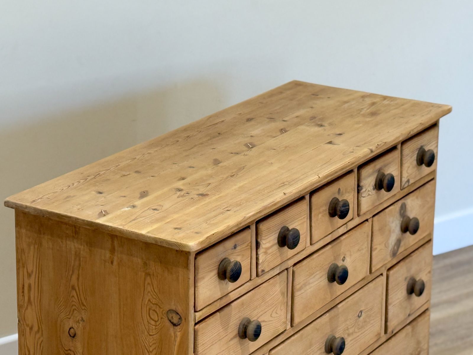 Pine Chest Of Drawers – 13 Drawer Stripped Antique Storage photo vinterior