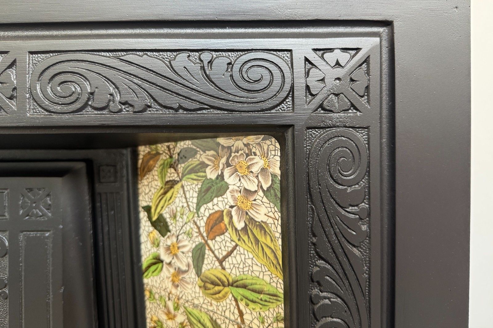 Fireplace Grate Antique Victorian 19th Century Black Cast Iron 1897 1901 photo vinterior