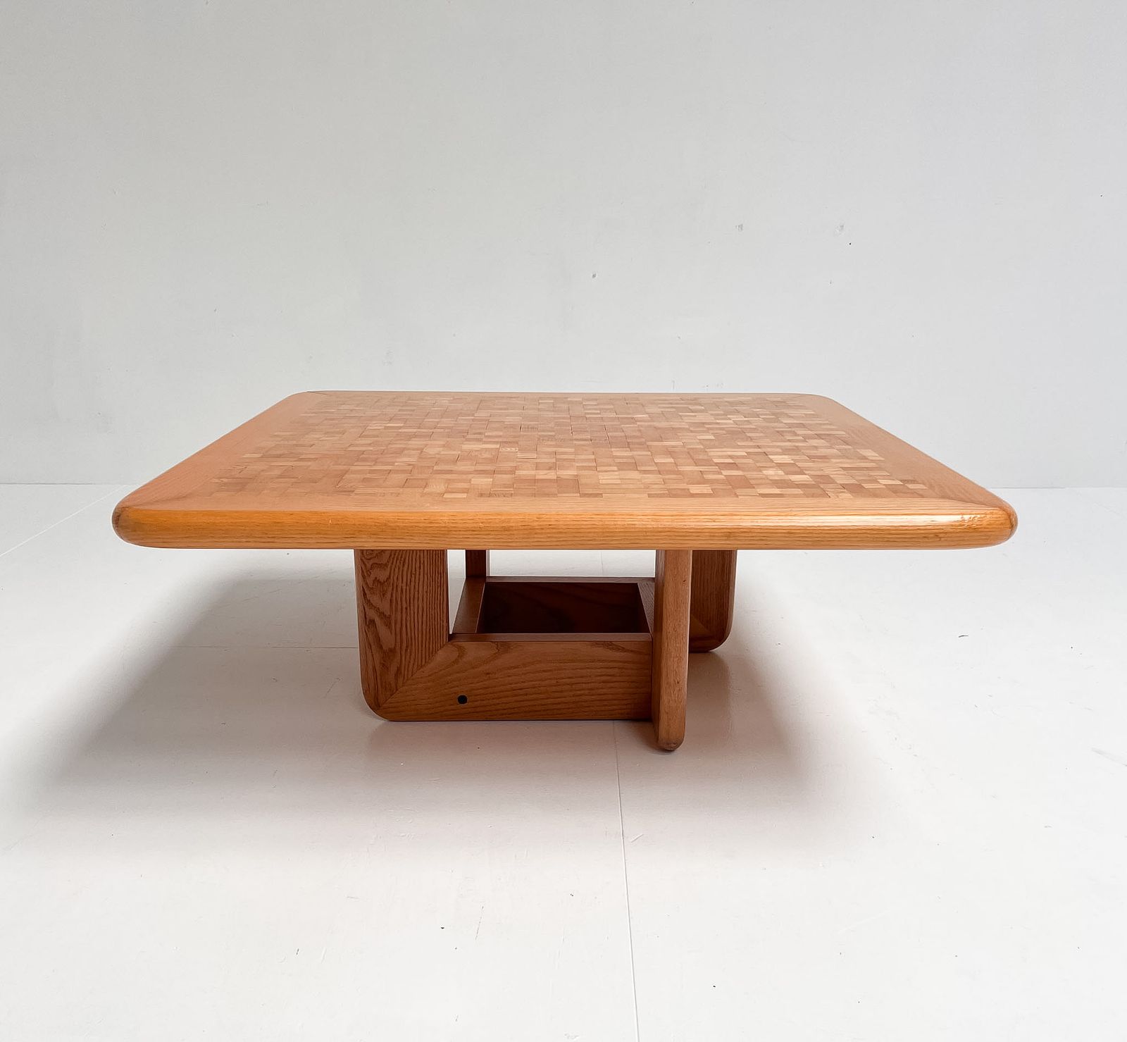 Beechwood Mosaic Inlaid Coffee Table Attributed To Middelboe And Lindum, 1970s