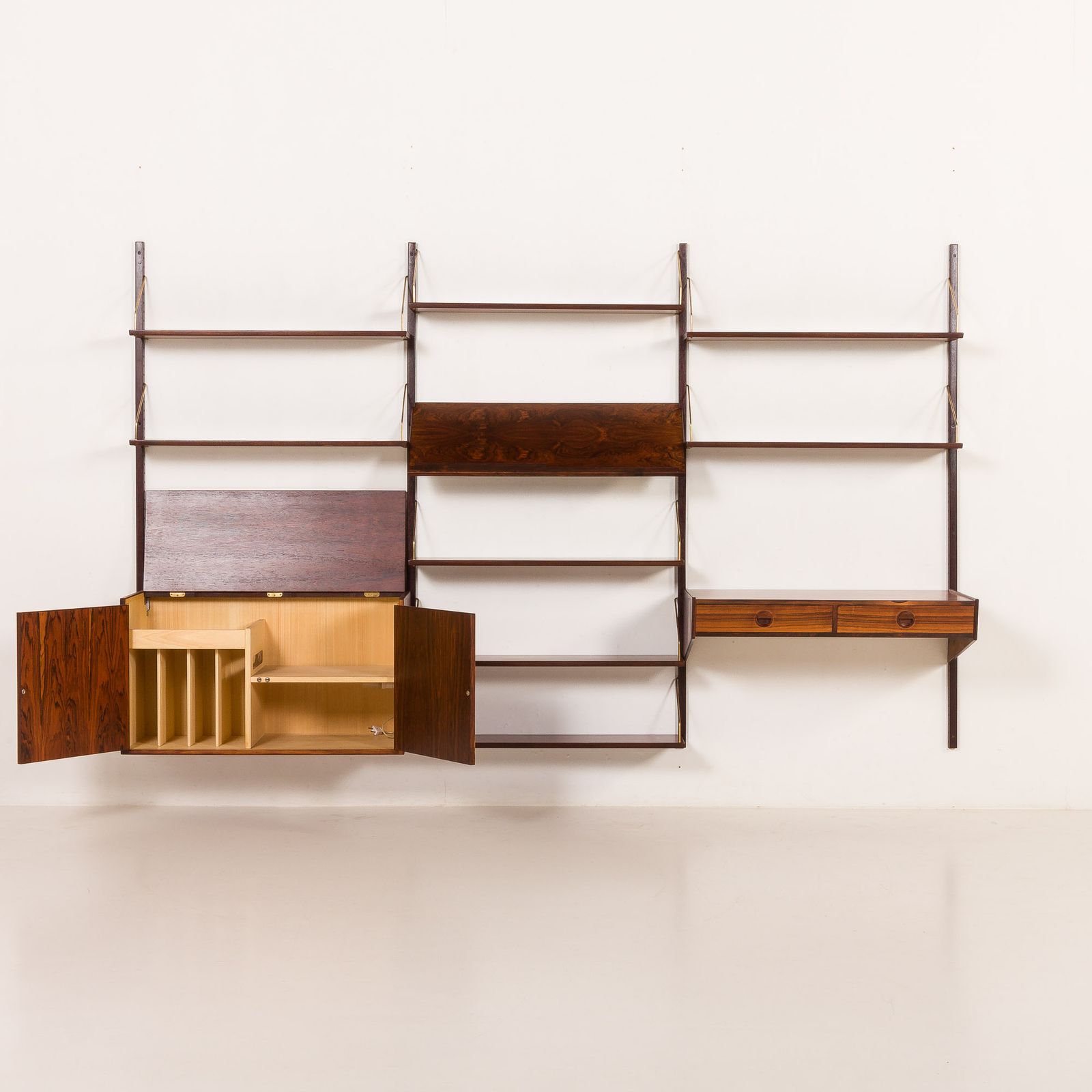 Hansen And Guldborg Rosewood Wall Unit With A Desk, Denmark 1960s photo for sale