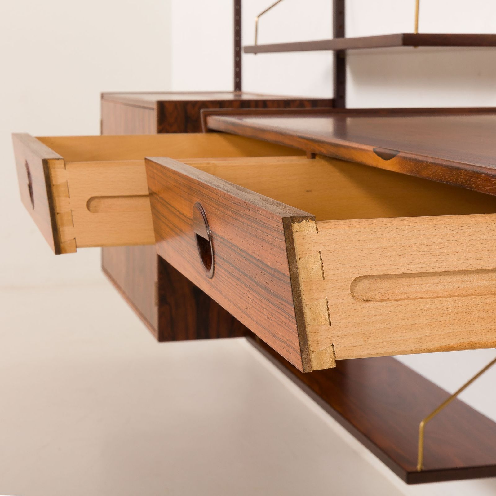 4220.0 Hansen And Guldborg Rosewood Wall Unit With A Desk, Denmark 1960s photo