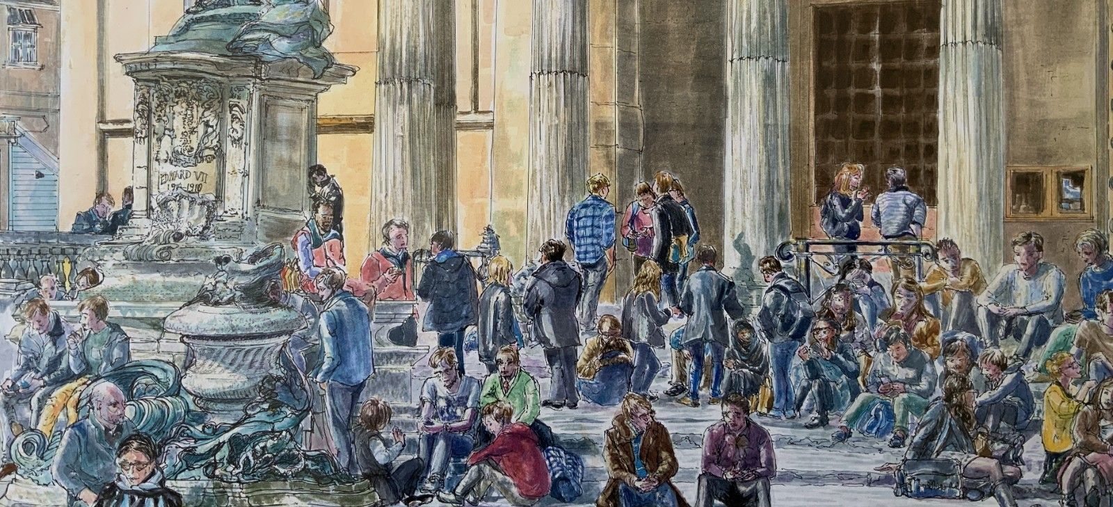 Bristol University Architectural Watercolour Painting Contemporary Maureen Glynn photo for sale