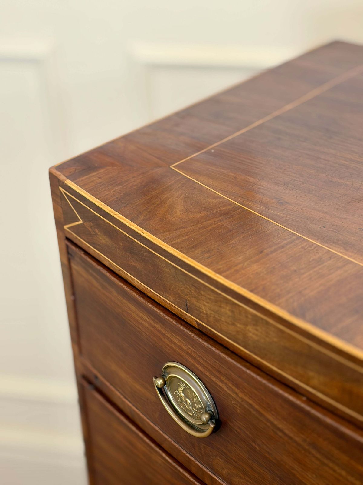 photo for sale Antique Country Regency Bow Fronted Chest Of Drawers