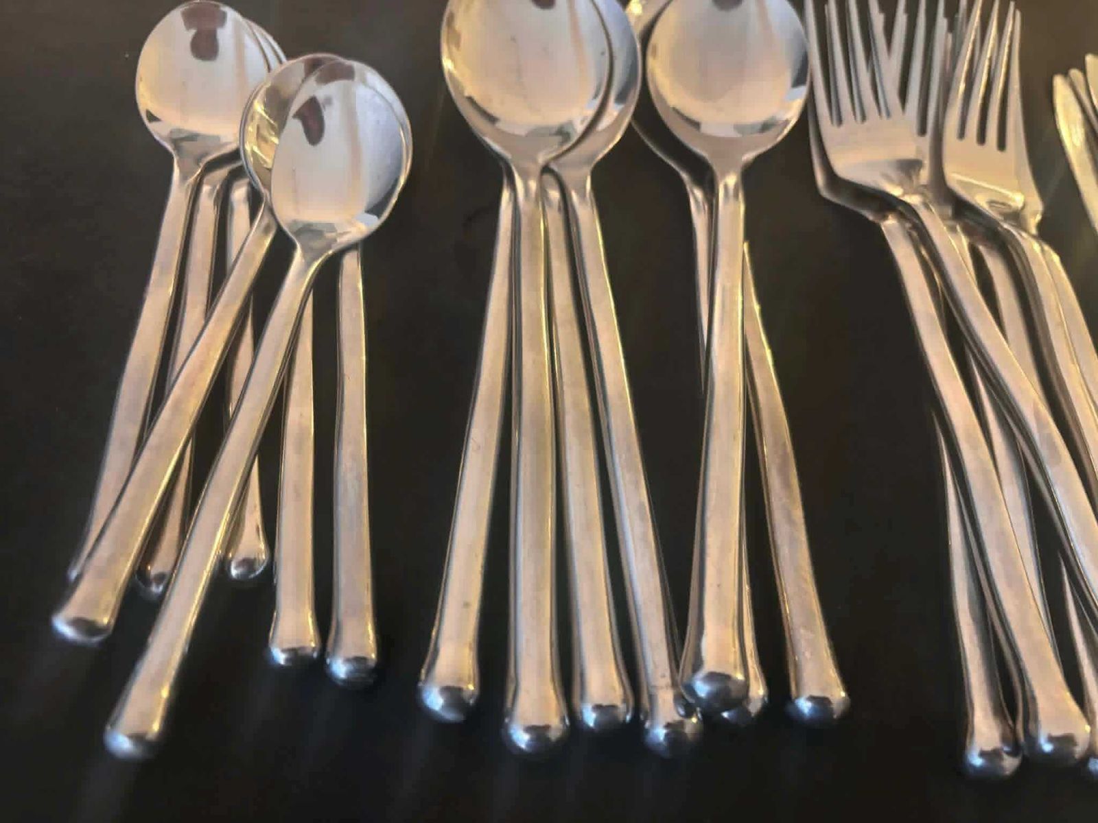 French Twisted Flatware Set For 7, Brutalist Medieval Style photo vintage