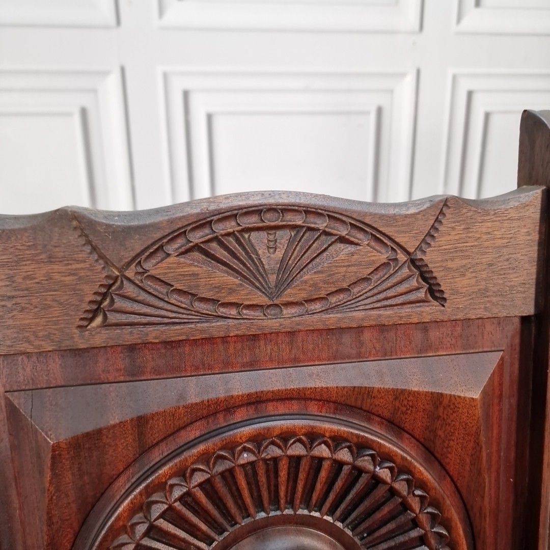 Antique Carved Wooden Chair Rush Seat Decorative Hall Neo Basque Style Walnut photo buy