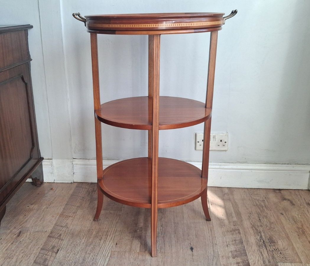 Elegant Edwardian Mahogany 3 Tier Butlers Tray Top Drinks /Side/Occasional Table photo 275.0