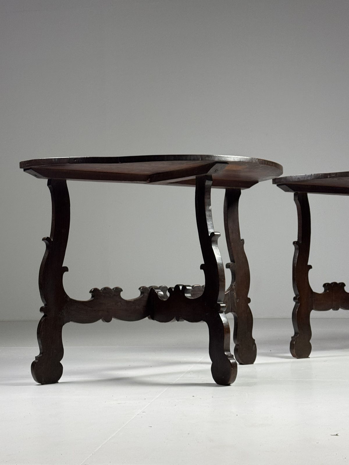 Set Of 2 Italian Demi Lune Tables photo vintage