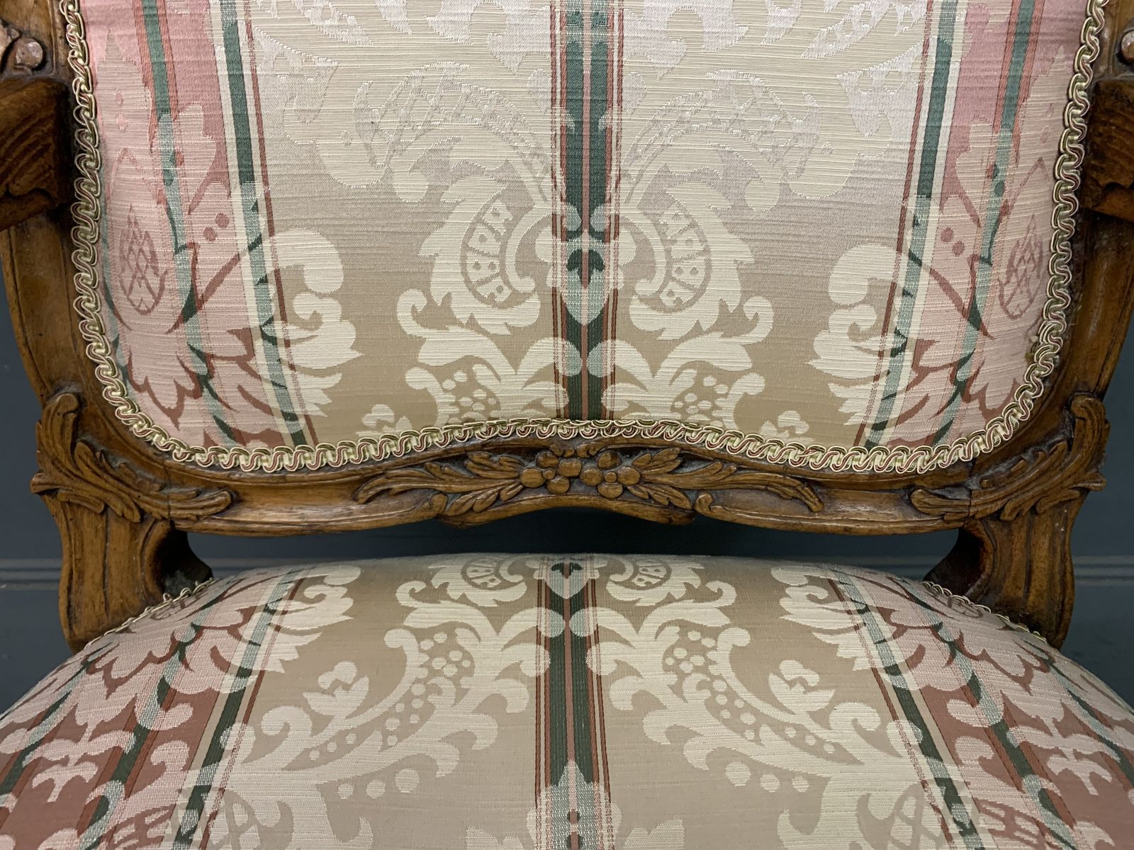 photo for sale Pair Of French Carved Walnut Armchairs