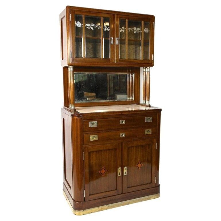 20th Century Art Nouveau Cabinet/ Buffet By H. Bäck,Mahogany, Austria Ca. 1910