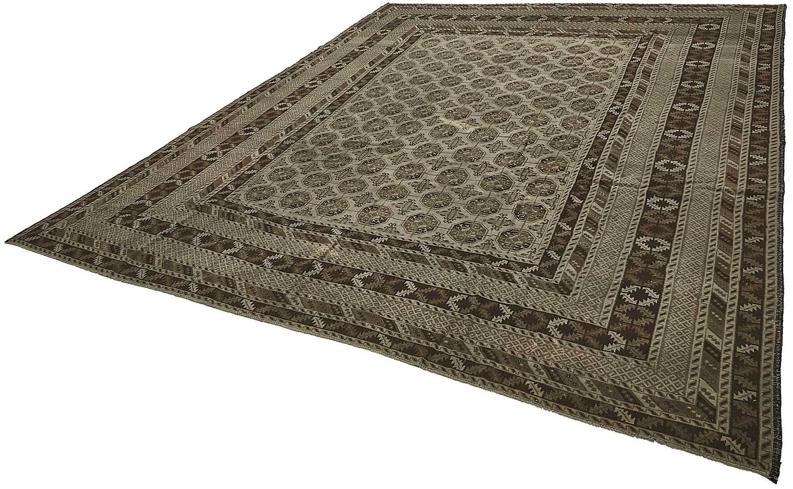 10x13 Beige Antique Ensari Turkmen Rug   50132 photo for sale