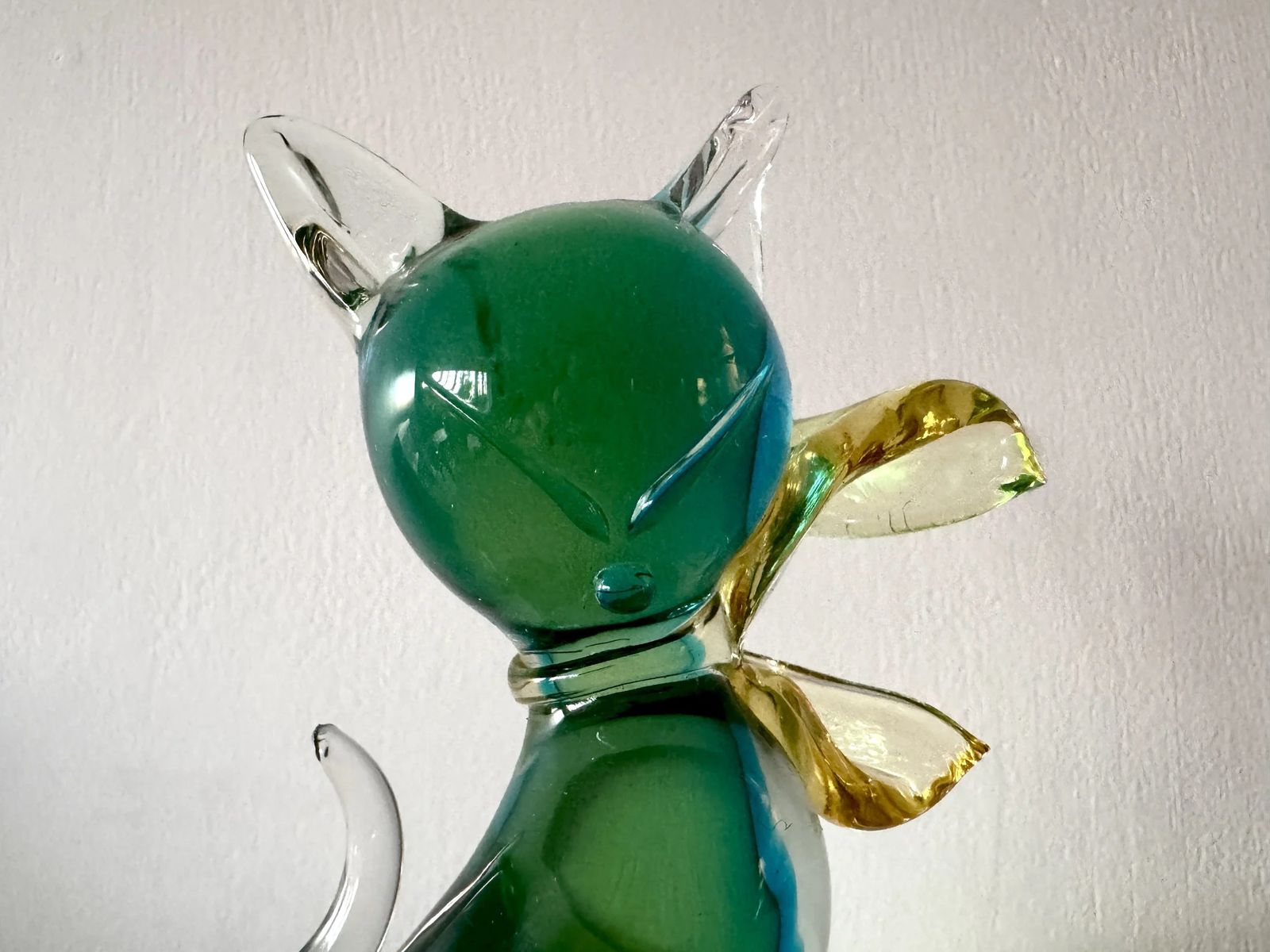 50s Alfredo Barbini Murano Cat Green Ombre photo for sale