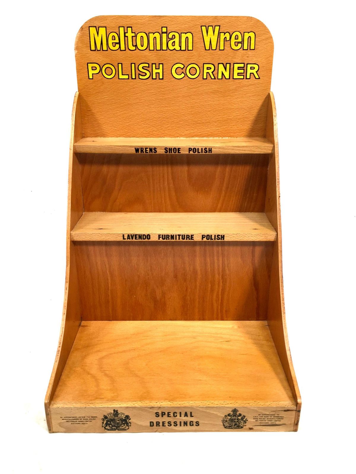 Vintage Advertising Tabletop Shop Display Stand For Meltonian Wren Shoe Polish photo 149.0