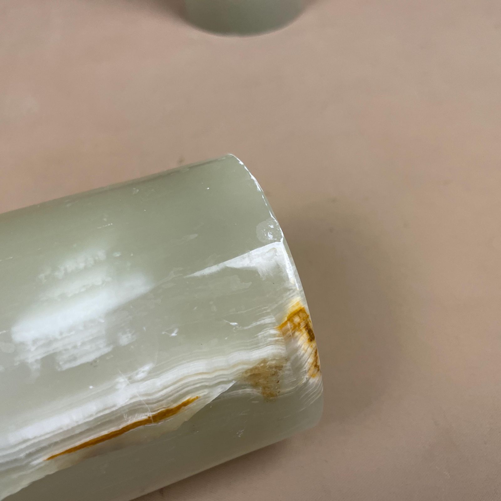 Home Decor Pair Marble Pillar Candle Holders Natural Onyx Green White Cylinders Tea Light Holder Round Vintage Decor Table Mantle Display Natural Set photo