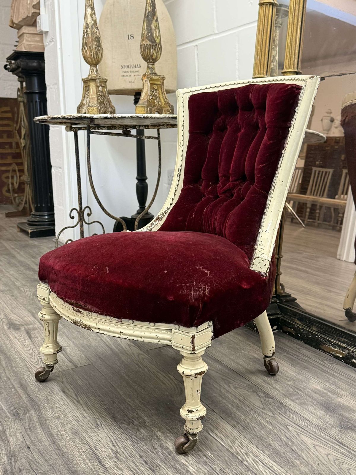 Victorian Red Velvet Chair, 1800s photo furniture