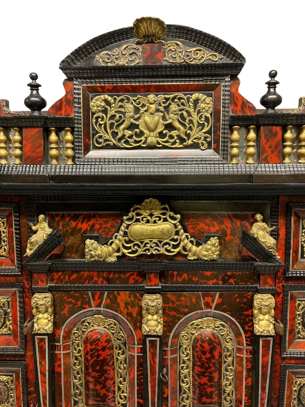 photo buy A Fine Late XVII Century Flemish Tortoiseshell Architectural Cabinet On Stand