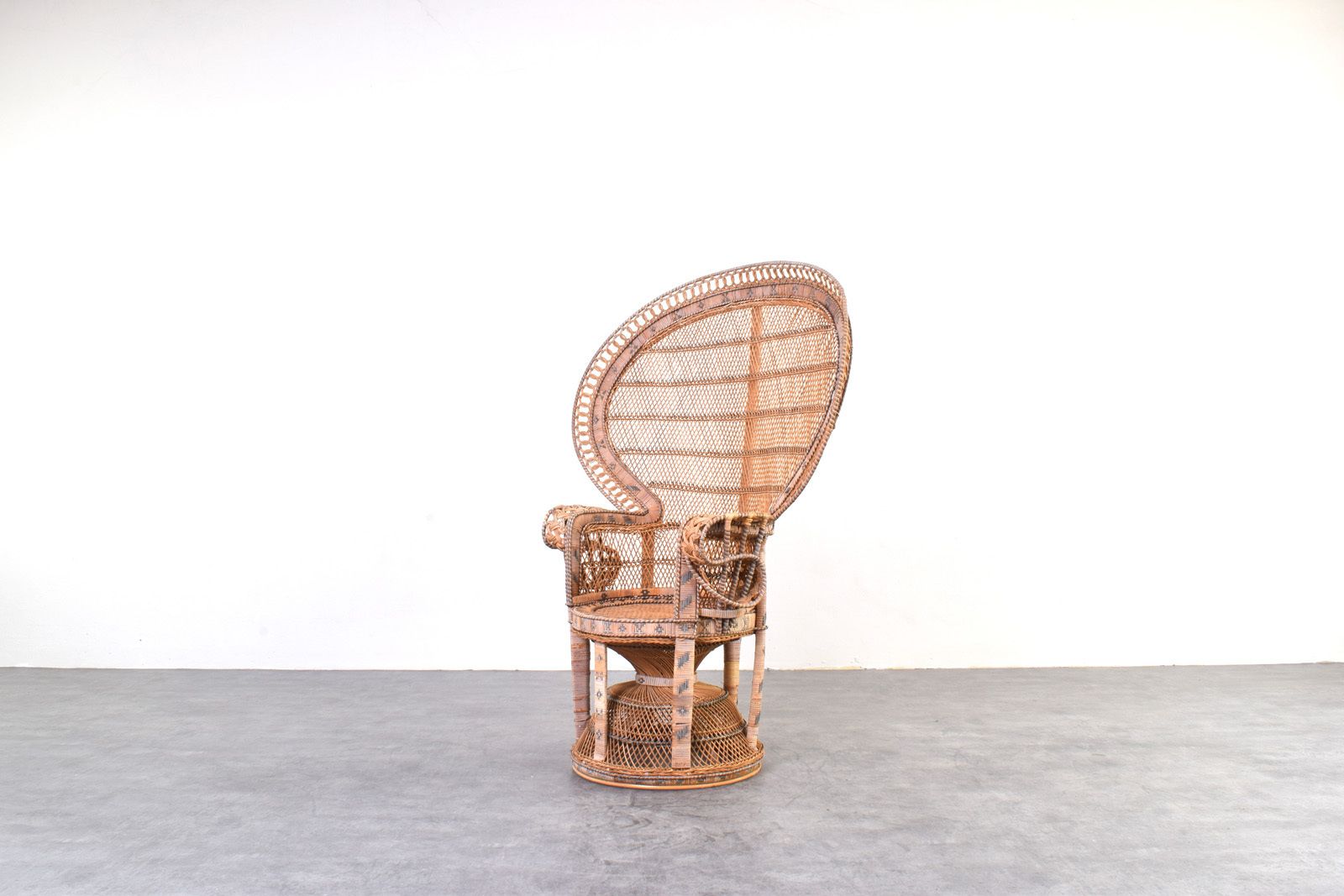 Mid Century Wicker Peacock Emmanuelle Chair From Kok Maison, 1970s photo 1450.0