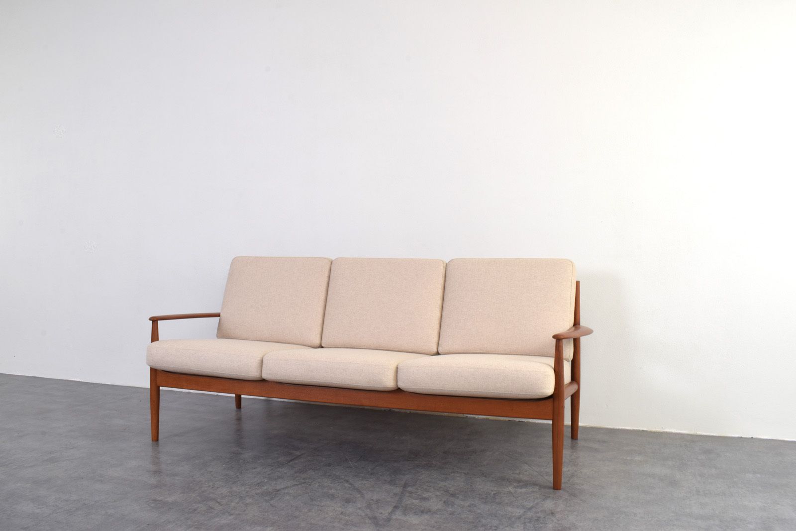 photo for sale Mid Century Danish Teak & Wool Sofa By Grete Jalk For France & Søn