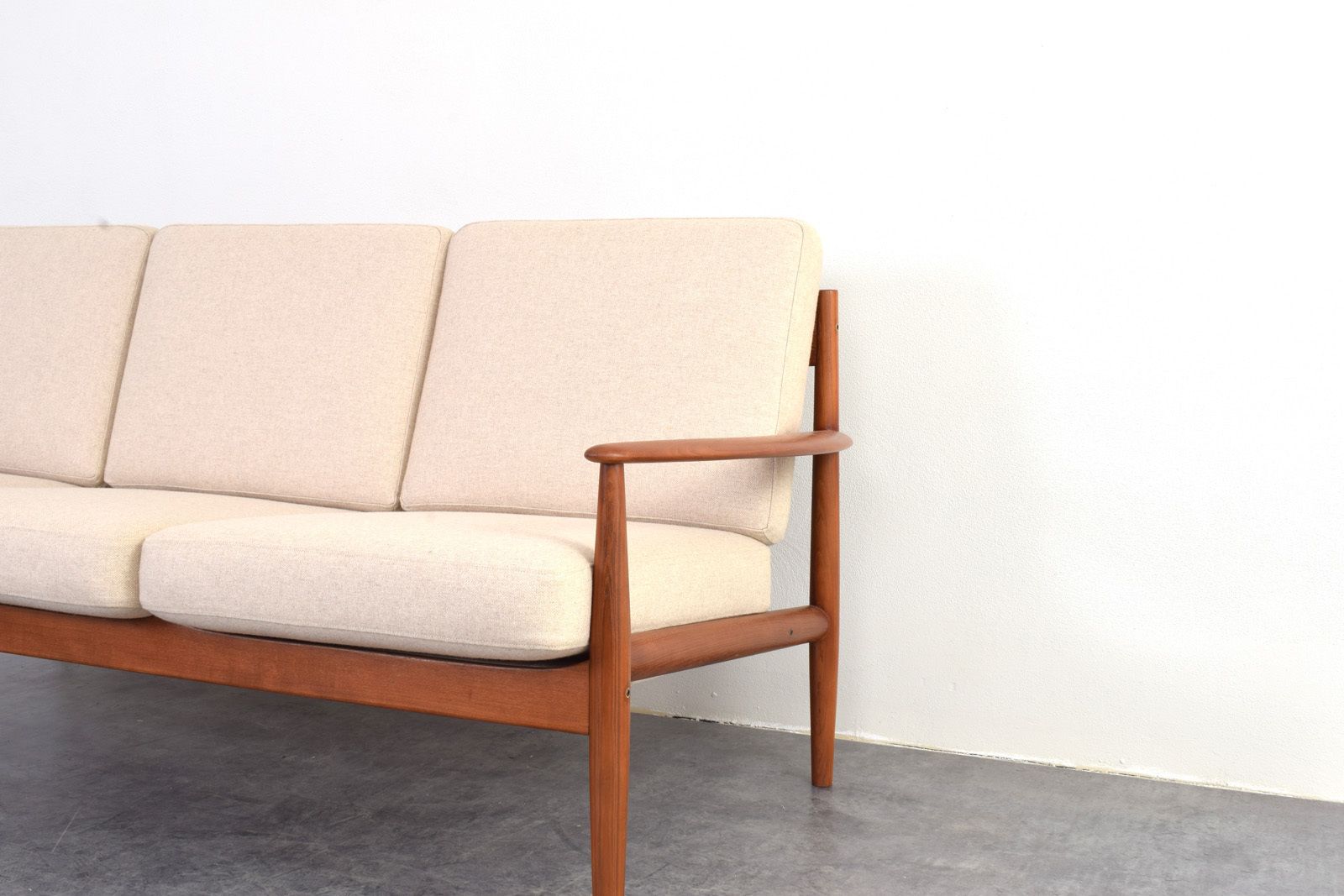 3750.0 Mid Century Danish Teak & Wool Sofa By Grete Jalk For France & Søn photo