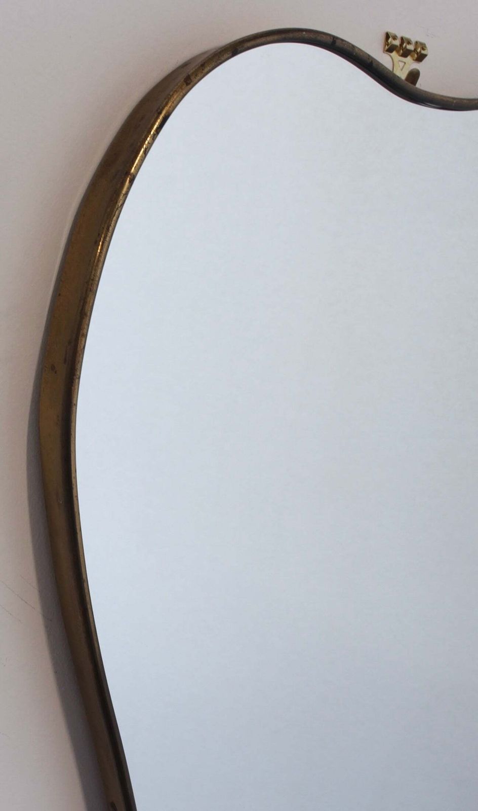1320.0 Vintage Italian Wall Mirror With Brass Frame (Circa 1960s) photo