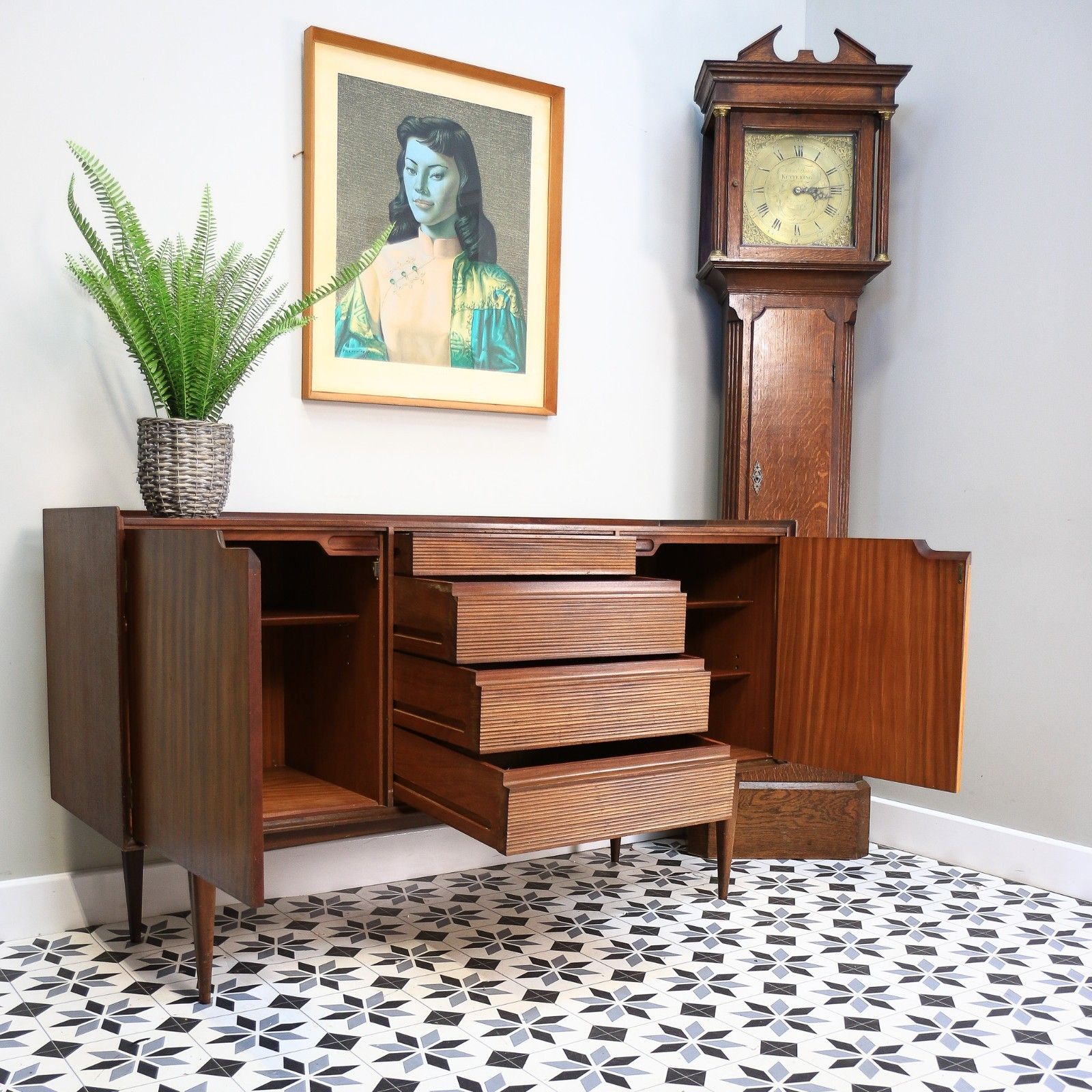 Richard Hornby For Fyne Ladye Afromosia Teak Sideboard Retro Mid Century photo vintage