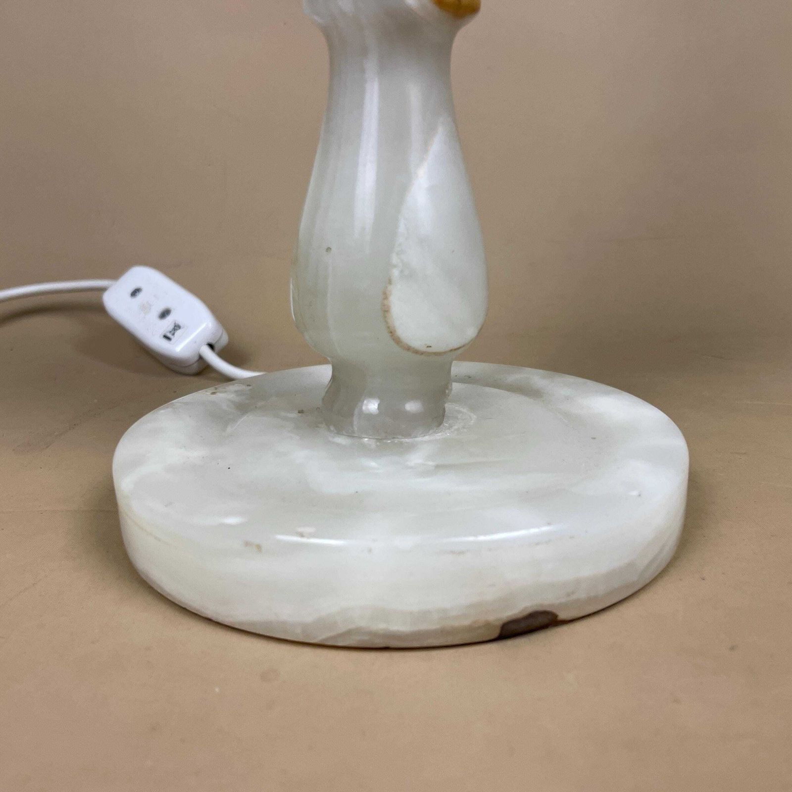 Marble Table Lamp Base Large Green Stone Vintage Bedside Light Brass Fitting Classic Column Lighting Mid Century Style photo Lighting