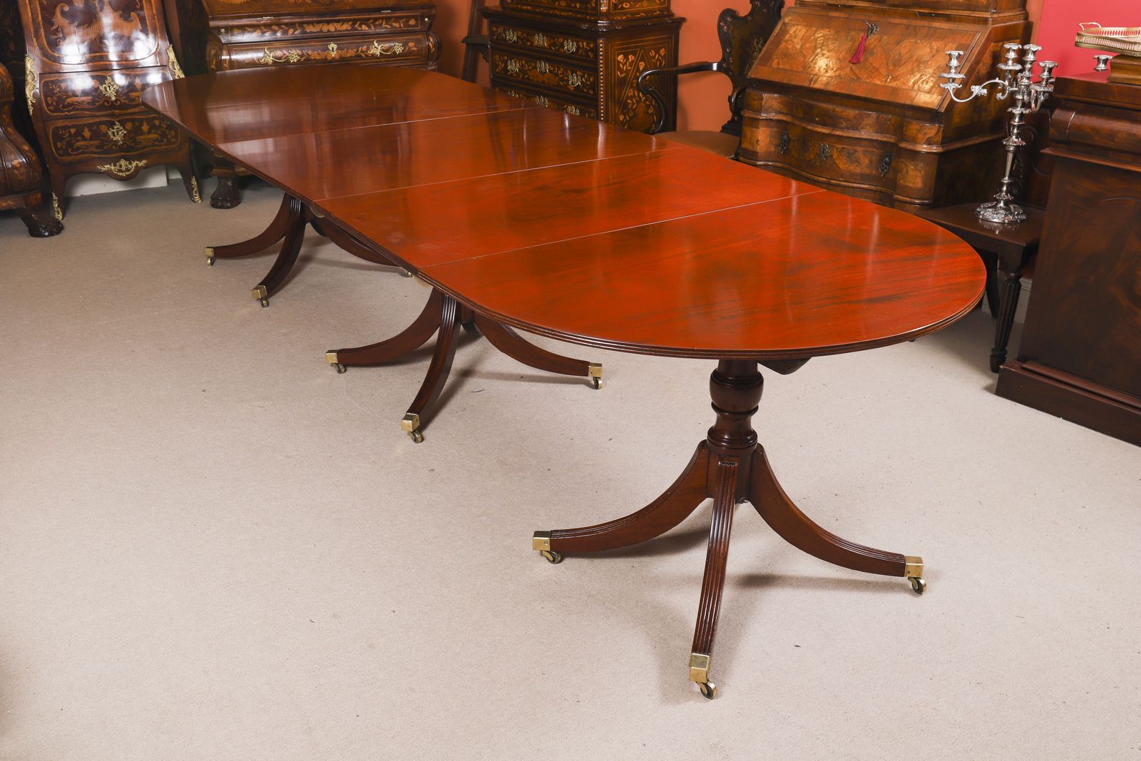11ft Regency Triple Pillar Dining Table Circa 1820 Set photo for sale