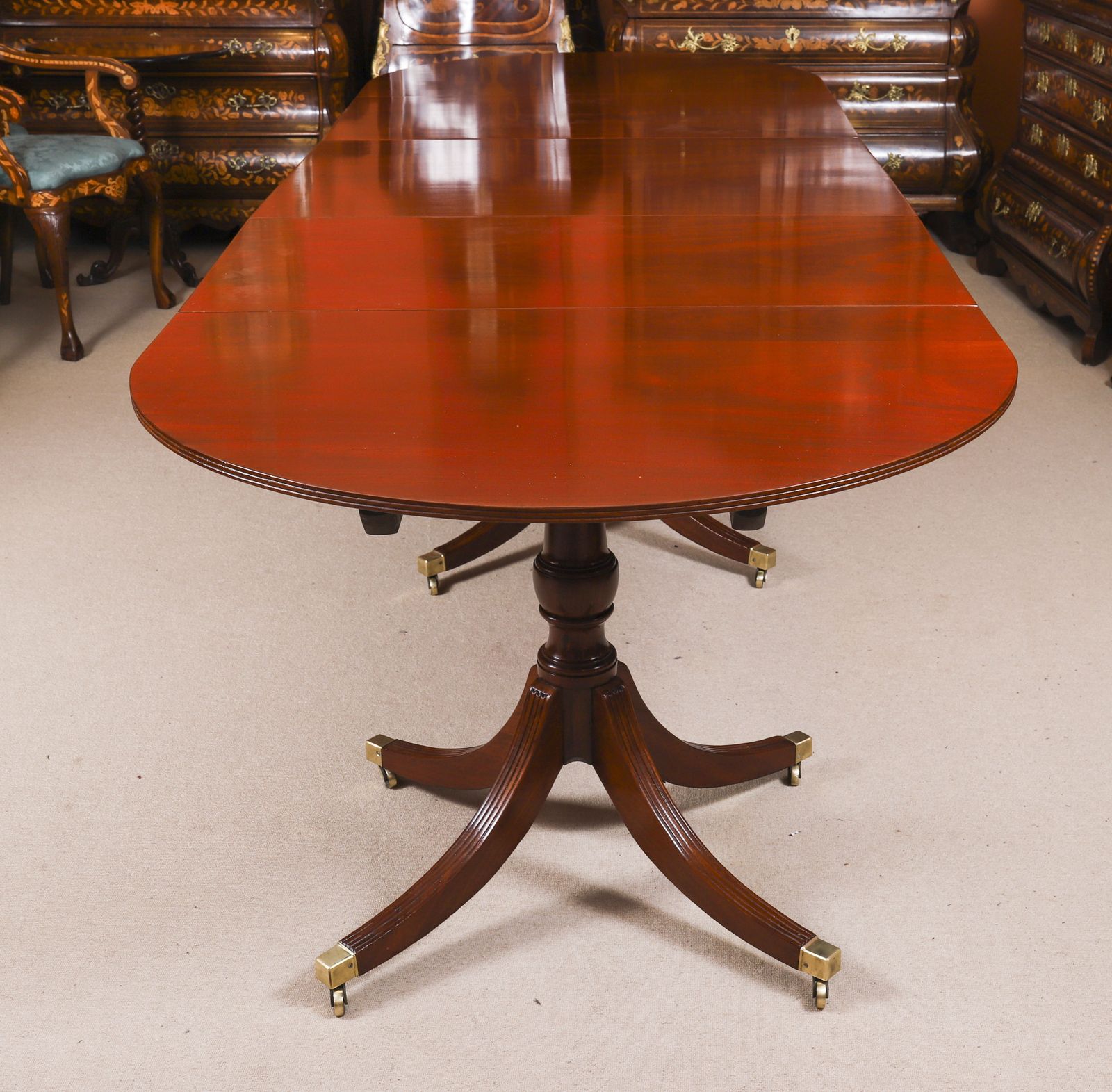 11ft Regency Triple Pillar Dining Table Circa 1820 Set photo Furniture