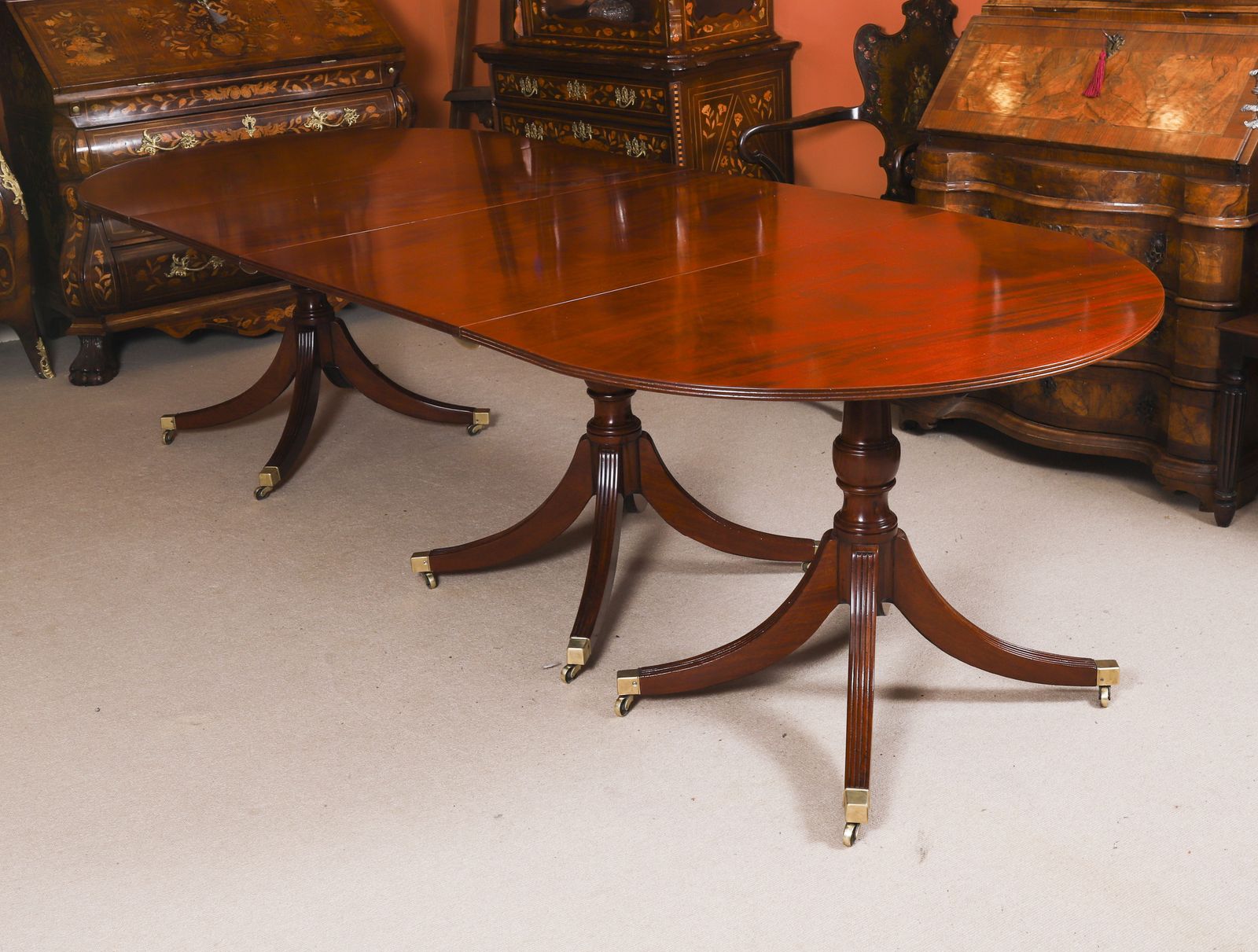 11ft Regency Triple Pillar Dining Table Circa 1820 Set photo 16500.0