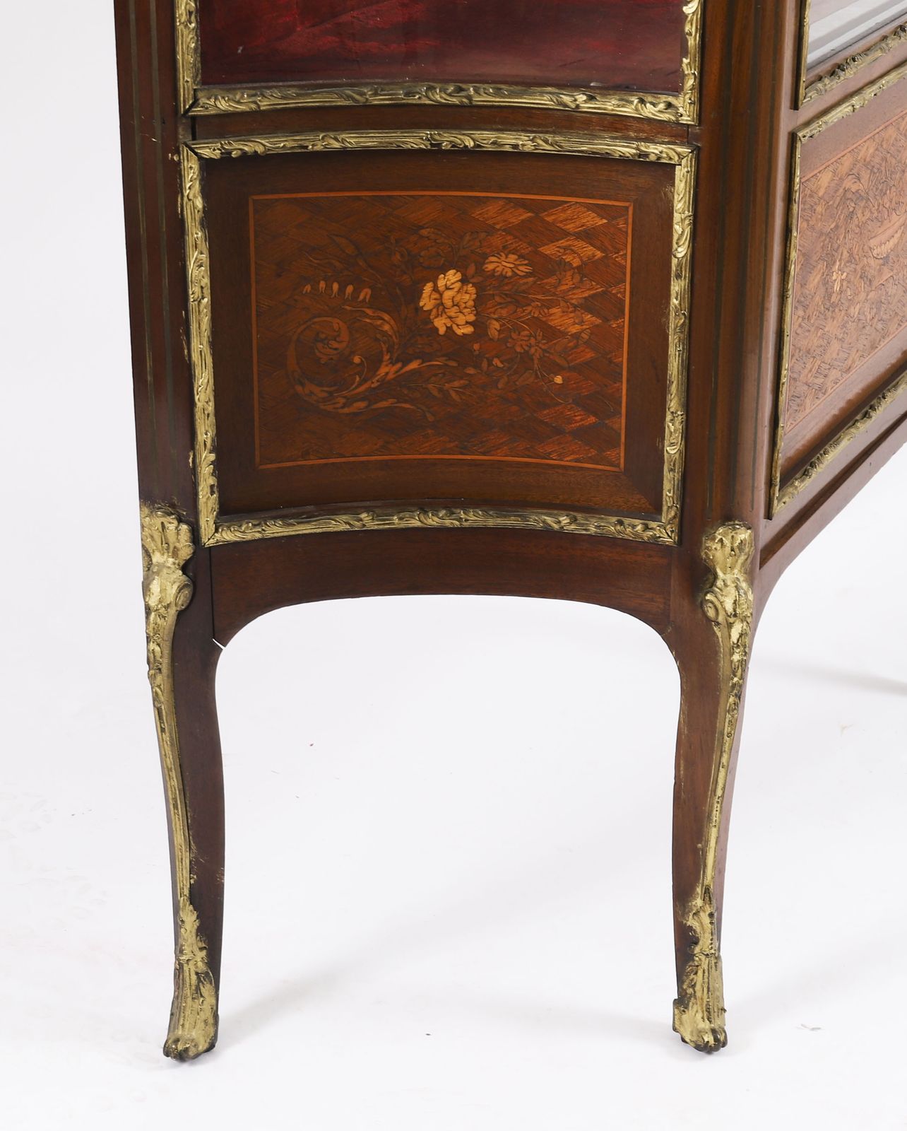 photo vintage Antique French Louis Revival Parquetry Display Cabinet C1870  19th C