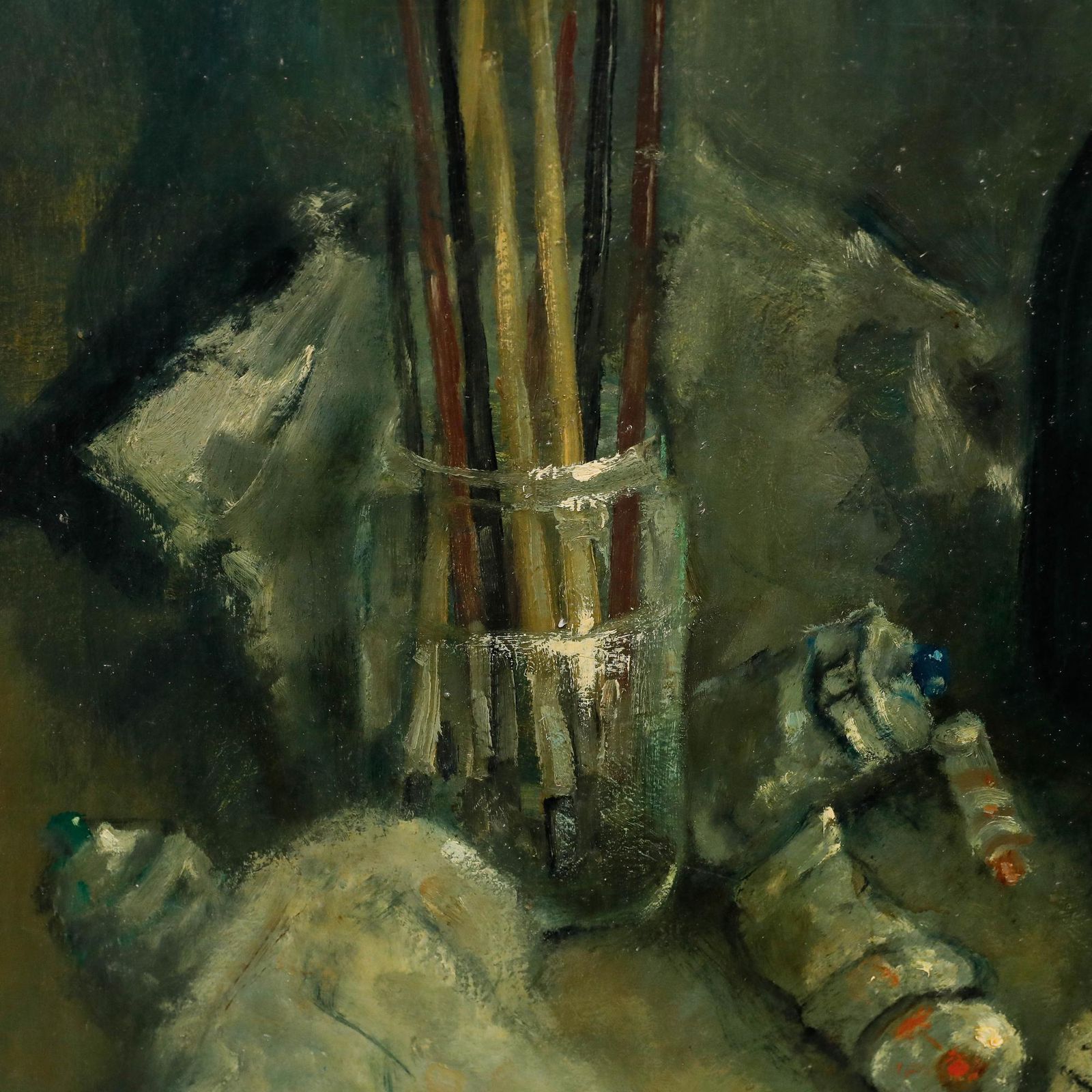 Henk Rhee (1914 1999) 20th Century Oil, The Artist's Tools photo vinterior