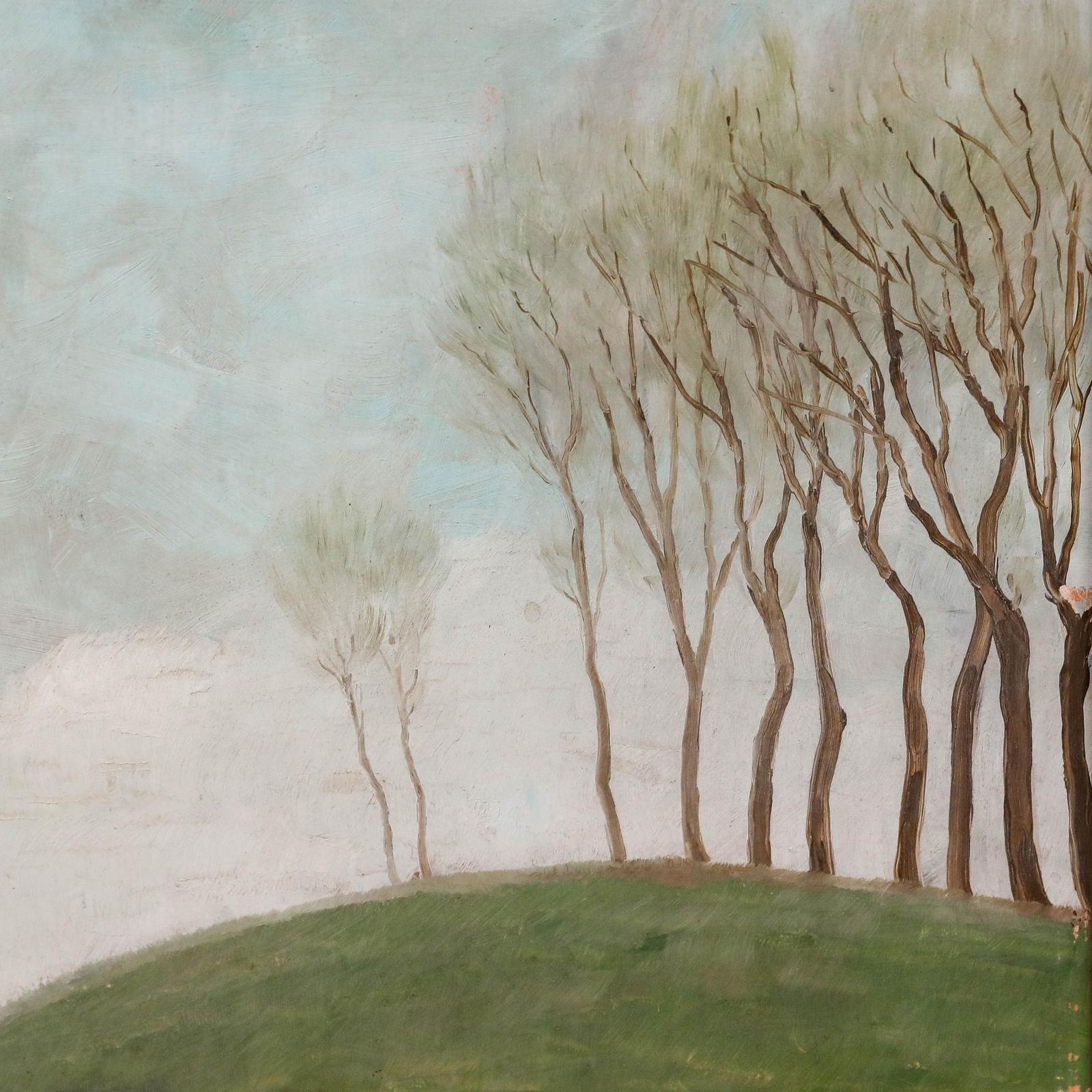Willi Herrmann (1865 1963) Mid 20th Century Oil, Trees In The Rolling Hills photo vinterior