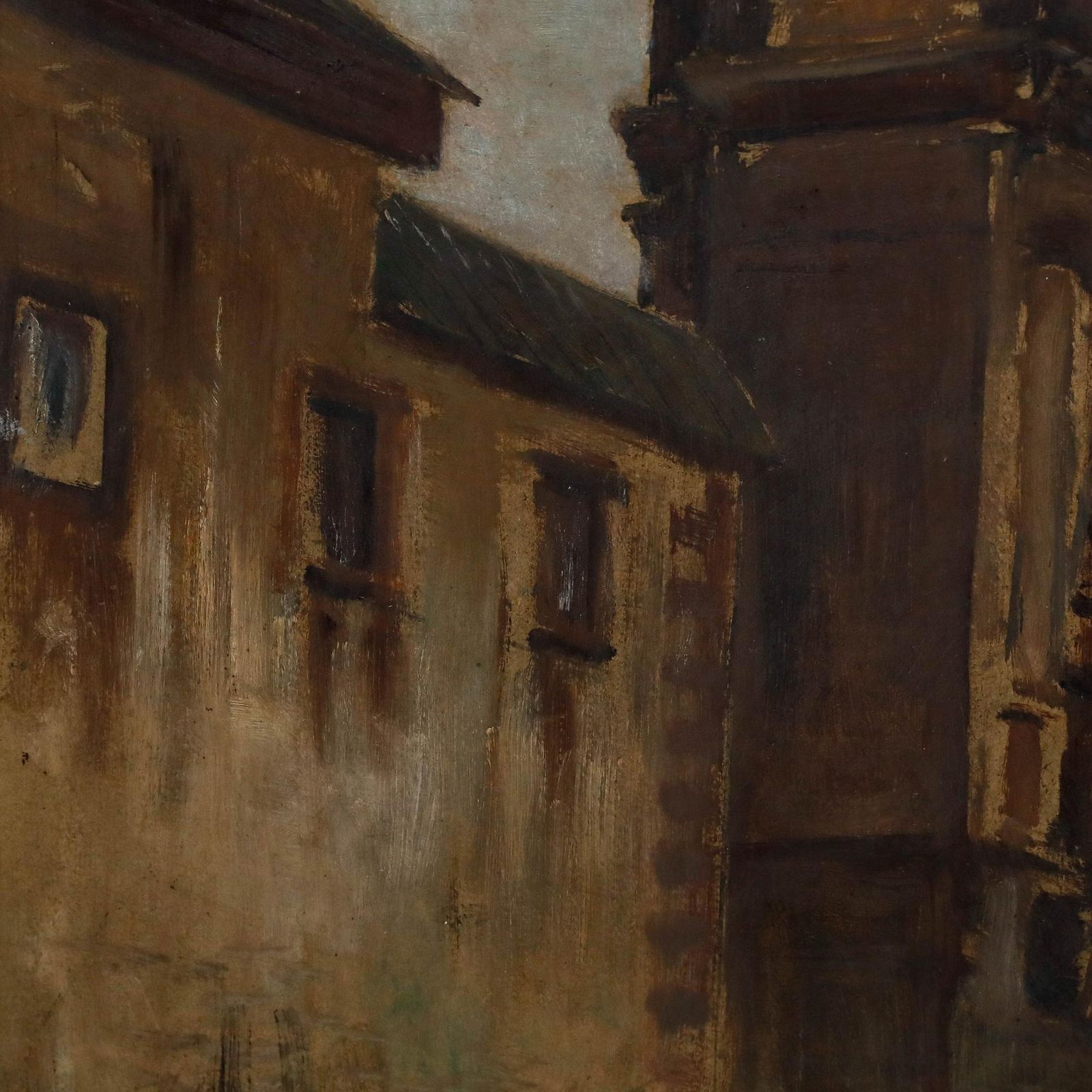 Framed Early 20th Century Oil Parade At The Old Town Gate photo Art