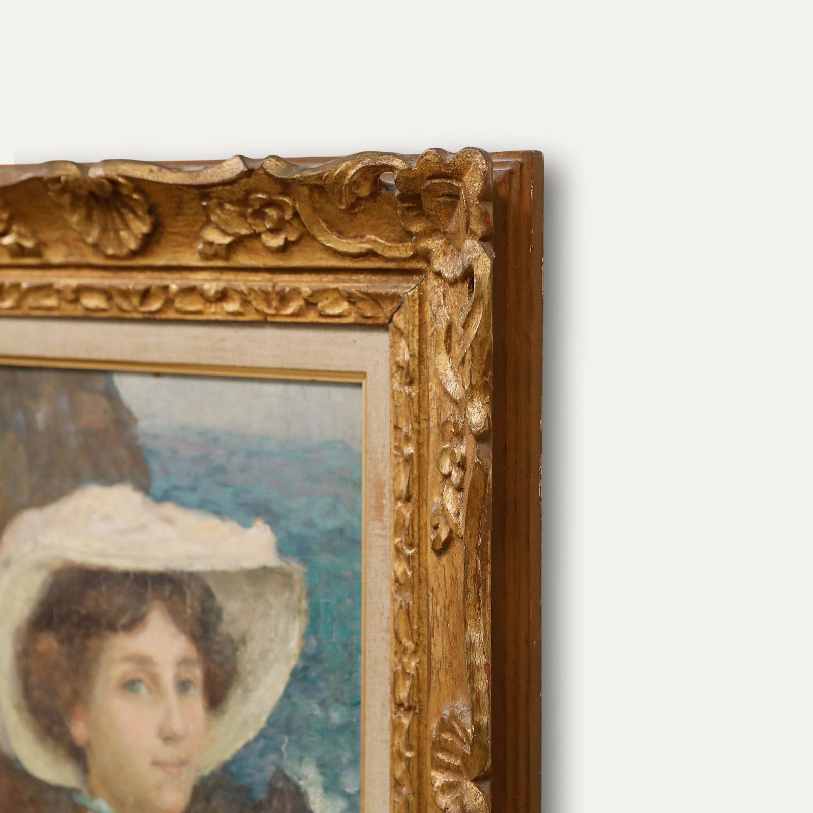 Claude Marks (Act. 1899 1915) Early 20th Century Oil, Portrait By The Cliffs photo 995.0