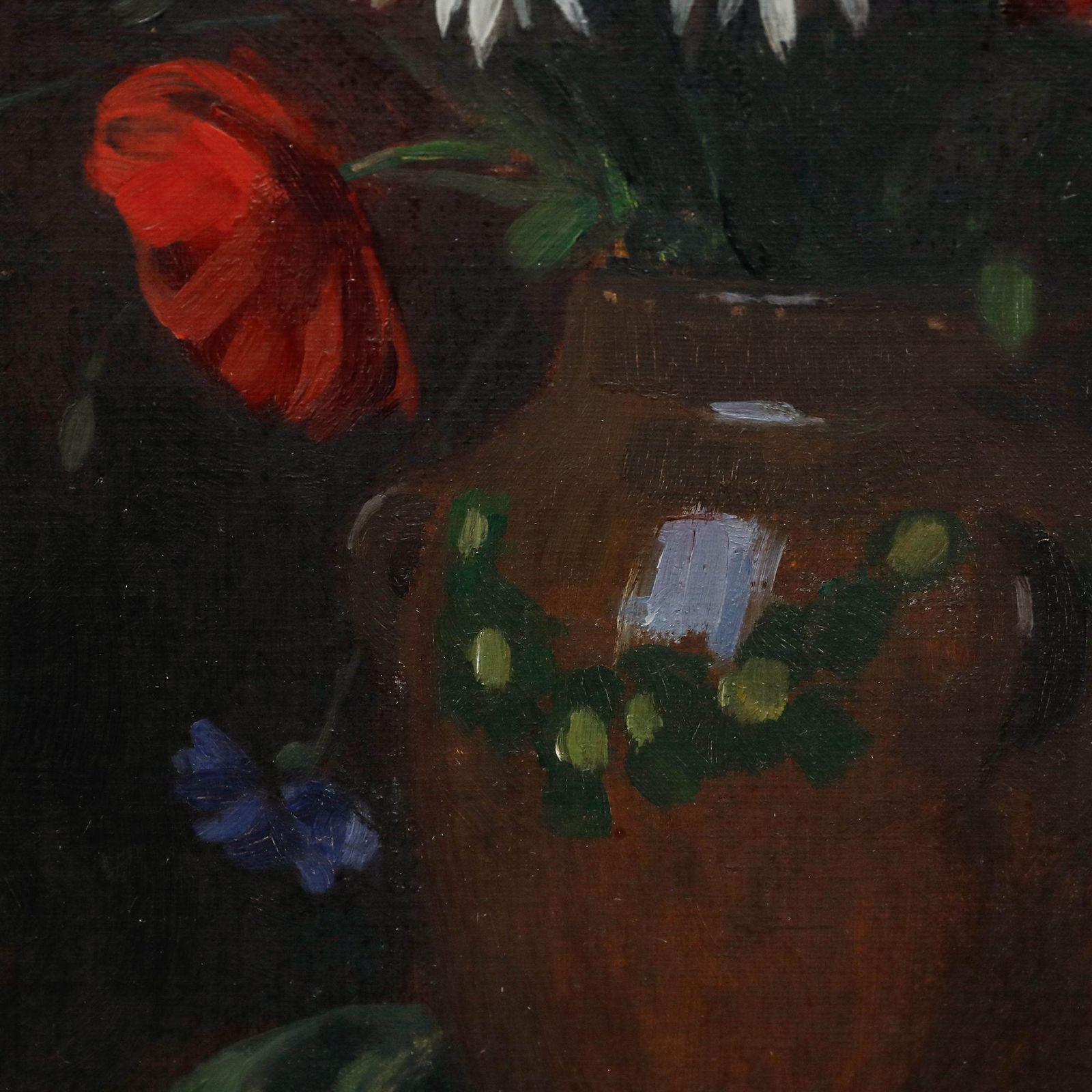 Robert Zartmann (1874 1954) Mid 20th Century Oil, Poppies And Daisies photo vinterior